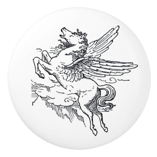 Mythisch schepsel uit de Pegasus Keramische Knop (Voorkant)