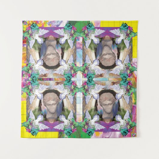 Mythisch spiegeltapijt wandkleed (Voorkant)