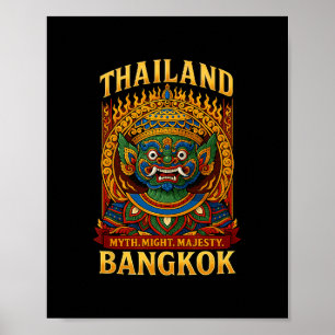 Mythisch Thaise Demon Ngkok Vuur Masker Kunst Souv Poster