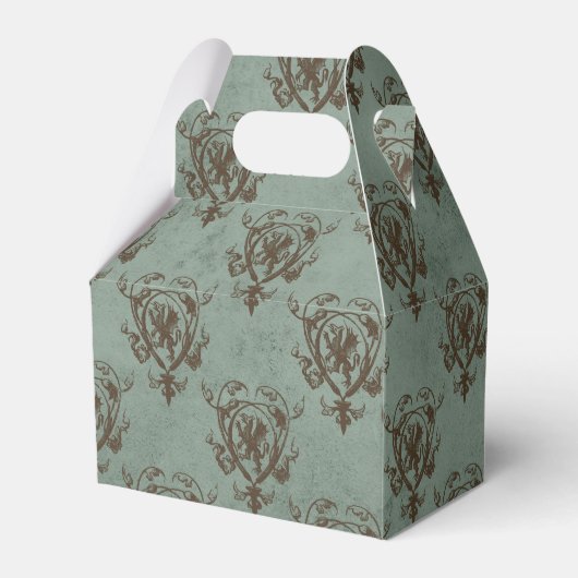 Mythisch vintage drakonpatroon bedankdoosjes (Voorkant Zijde)