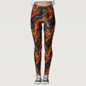 Mythisch Vuur Draak Patroon Leggings (Voorkant)