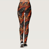 Mythisch Vuur Draak Patroon Leggings (Achterkant)