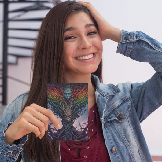 Mythisch wezen bewaker van diep bos briefkaart