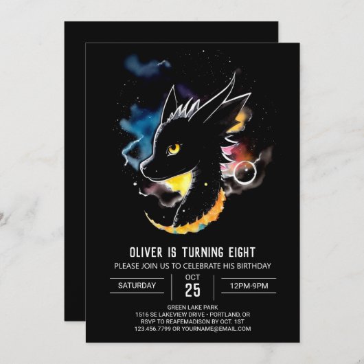 Mythisch wezen Dragon Verjaardag Kaart (Voorkant / Achterkant)