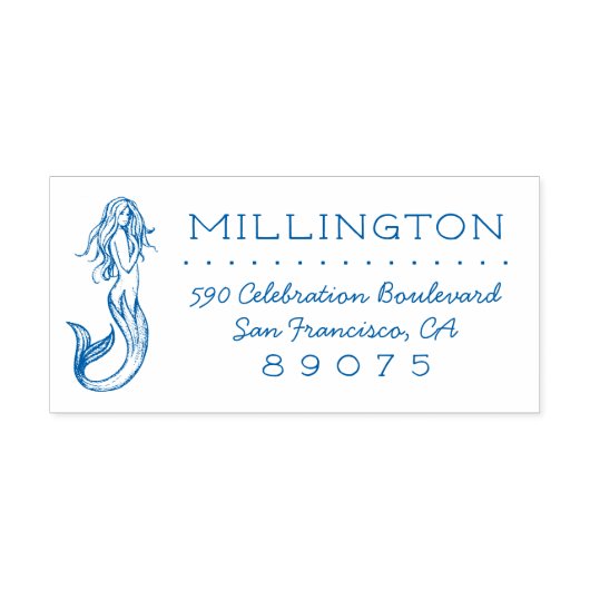  mythisch zeemeermin retouradres  zelfinktende stempel (Design)