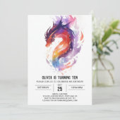 Mythische aangepaste Kinder draak Verjaardag Kaart (Staand voorkant)