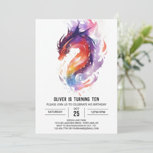 Mythische aangepaste Kinder draak Verjaardag Kaart (Staand voorkant)