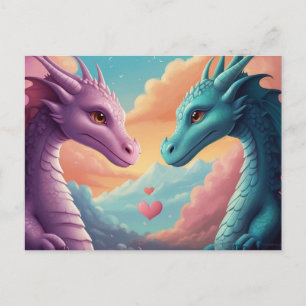 *~* Mythische AP48 FOTO Nodig Dragon Couple Love u Briefkaart