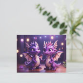 *~* Mythische AP48 FOTO Uitnodiging Draak Dino Dis (Staand voorkant)