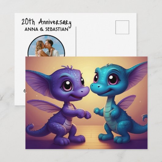 *~* Mythische AP48 FOTO Uitnodiging - Dragon PostC (Voorkant / Achterkant)