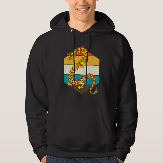 Mythische Aziatische dier Fantasy Creature Retro C Hoodie (Voorkant)