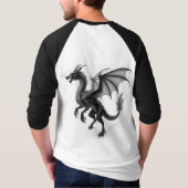 Mythische Bewaker: Draak Silhouet T-shirt (Achterkant)