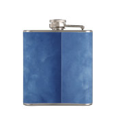 Mythische blanke Der Head Antlers zien blauwe roze Heupfles (Achterkant)