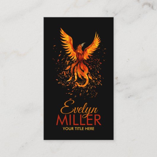Mythische brandwerende Phoenix Bird Visitekaartje (Voorkant)