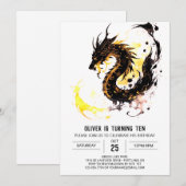 Mythische brullende leuke draak verjaardag kaart (Voorkant / Achterkant)