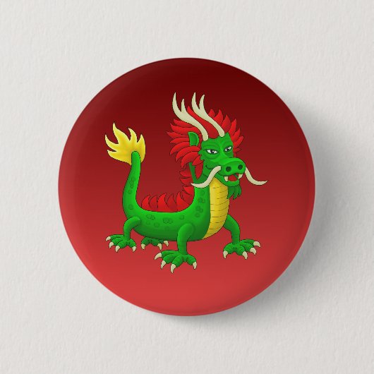 Mythische Chinese Draak Ronde Button 5,7 Cm (Voorkant)
