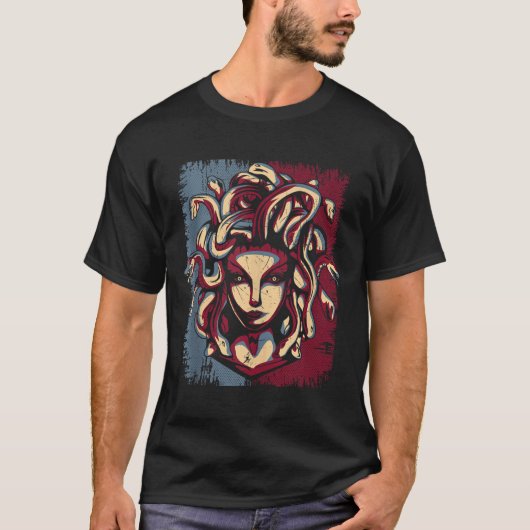 Mythische creatie Medusa Griekse mythologie Gorgon T-shirt (Voorkant)