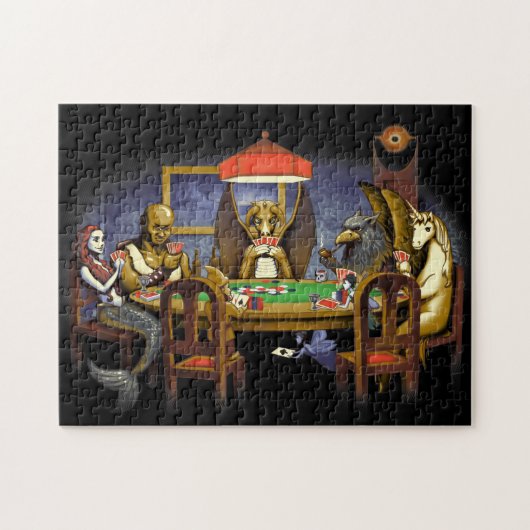 Mythische creaties die poker spelen legpuzzel (Horizontaal)