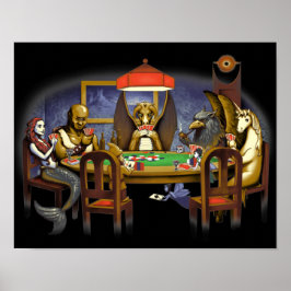 Mythische creaties die poker spelen poster