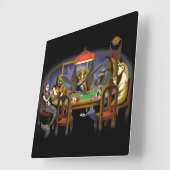 Mythische creaties die poker spelen vierkante klok (Hoek)