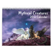 Mythische creaties Fantasy Unicorn Dragon Mermaid Kalender (Hoes)