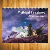Mythische creaties Fantasy Unicorn Dragon Mermaid Kalender