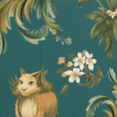 Mythische Dieren Boswezens Teal Behang (Zoom)