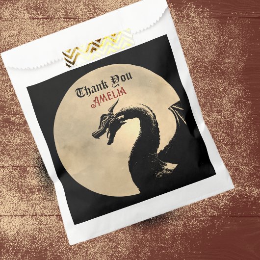 Mythische draak gepersonaliseerd bedankzakje