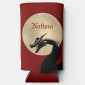 Mythische draak gepersonaliseerd seltzer blikjeskoeler (Voorkant)