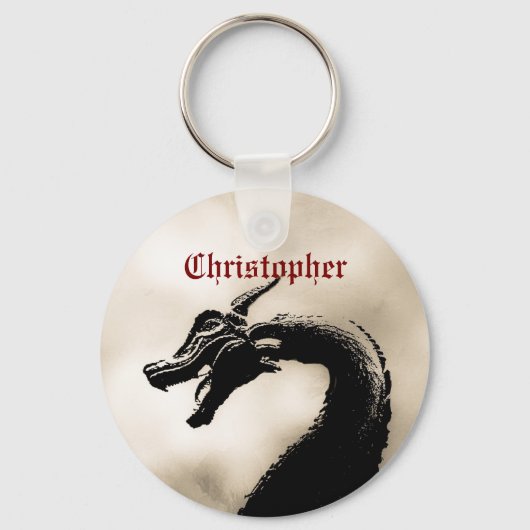 Mythische draak gepersonaliseerd sleutelhanger (Voorkant)