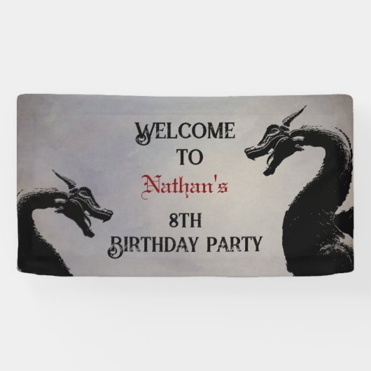 Mythische draak gepersonaliseerd spandoek (Horizontaal)