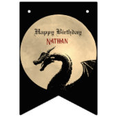 Mythische draak gepersonaliseerde verjaardag vlaggetjes (Eerste vlag)