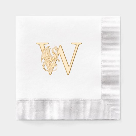 Mythische draak over enkelvoudig vet Initiaal mono Folie Servetten (Voorkant)