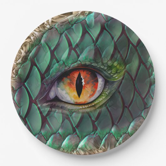 Mythische Dragon Eye Fantasie Papieren Bordje (Voorkant)