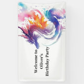 Mythische Dragon Magicland Verjaardag Spandoek (Verticaal)