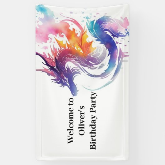 Mythische Dragon Magicland Verjaardag Spandoek (Verticaal)