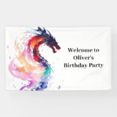 Mythische Dragon Verjaardagsbanner Spandoek (Horizontaal)