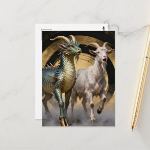 Mythische Drakengeitwezens Verrast Briefkaart