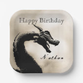 Mythische drakenverjaardag papieren bordje (Voorkant)