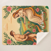 Mythische Eden Bloom Sherpa Deken (Voorkant (horizontaal))