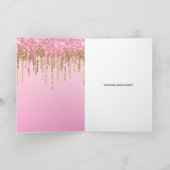 Mythische eenhoorn glitter pony paarse haren drupp kaart (Binnen)