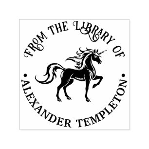 Mythische Eenhoorn Silhouet #2 Bibliotheek Boeknaa Zelfinktende Stempel