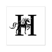 Mythische eenhoorn silhouet over enkele vetgedrukt  zelfinktende stempel (Design)