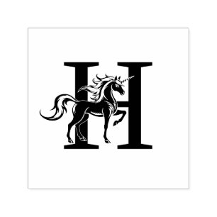 Mythische Eenhoorn Silhouet Over Enkele Vetgedrukt Zelfinktende Stempel