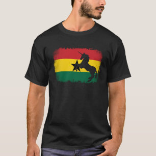 Mythische Eenhoorn vintage Ghana Ghanese vlag paar T-shirt