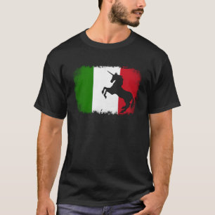 Mythische Eenhoorn vintage Italië Italiaanse vlag T-shirt