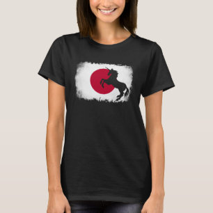 Mythische Eenhoorn vintage Japan Japanse vlag paar T-shirt