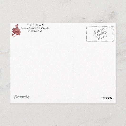 Mythische fantasie creatuur rode draak voor tweeli briefkaart (Achterkant)