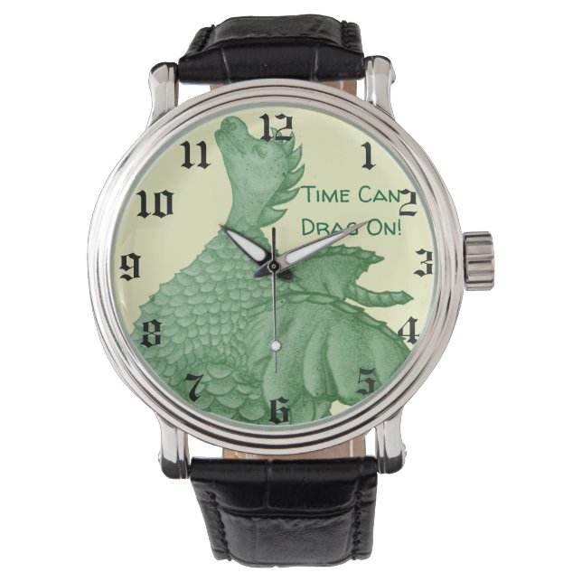 Mythische fantasie schepsel groene draak horloge (Voorkant)