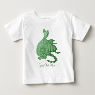 mythische fantasiekertje schattige groene draak